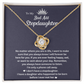 To My Badass Stepdaughter - Love Knot Necklace With Heartfelt Message Card