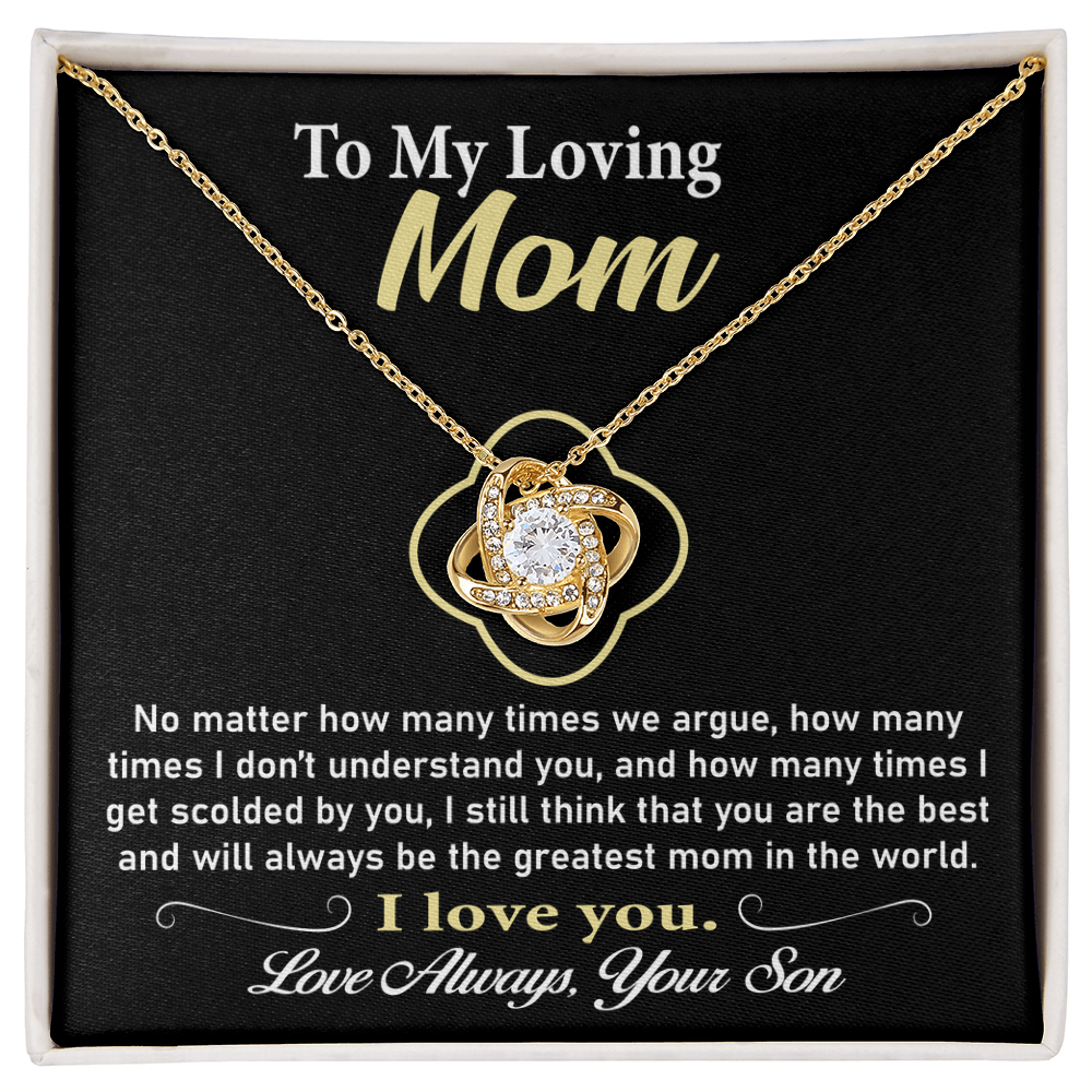 To My Mom Necklace – Thoughtful Love Knot Jewelry, A Special Gift from Son