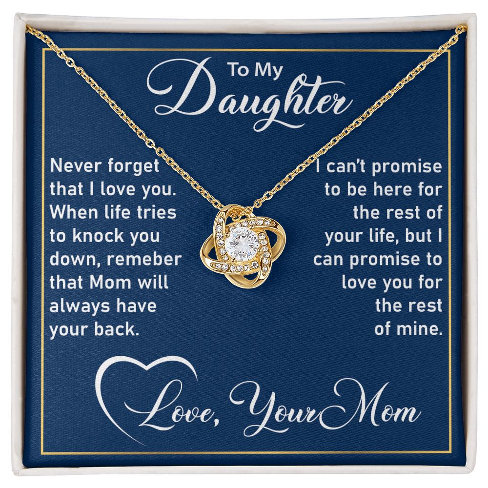 To My Daughter Necklace – Love Knot Necklace from Mom, A Symbol of Unbreakable Bond