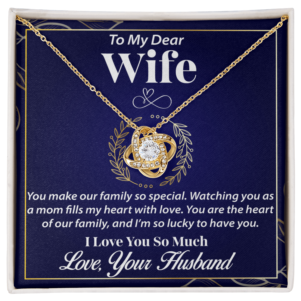 Timeless Love Knot Necklace – A Unique Jewelry Gift for Wife, Celebrating Her Strength & Love as a Mother