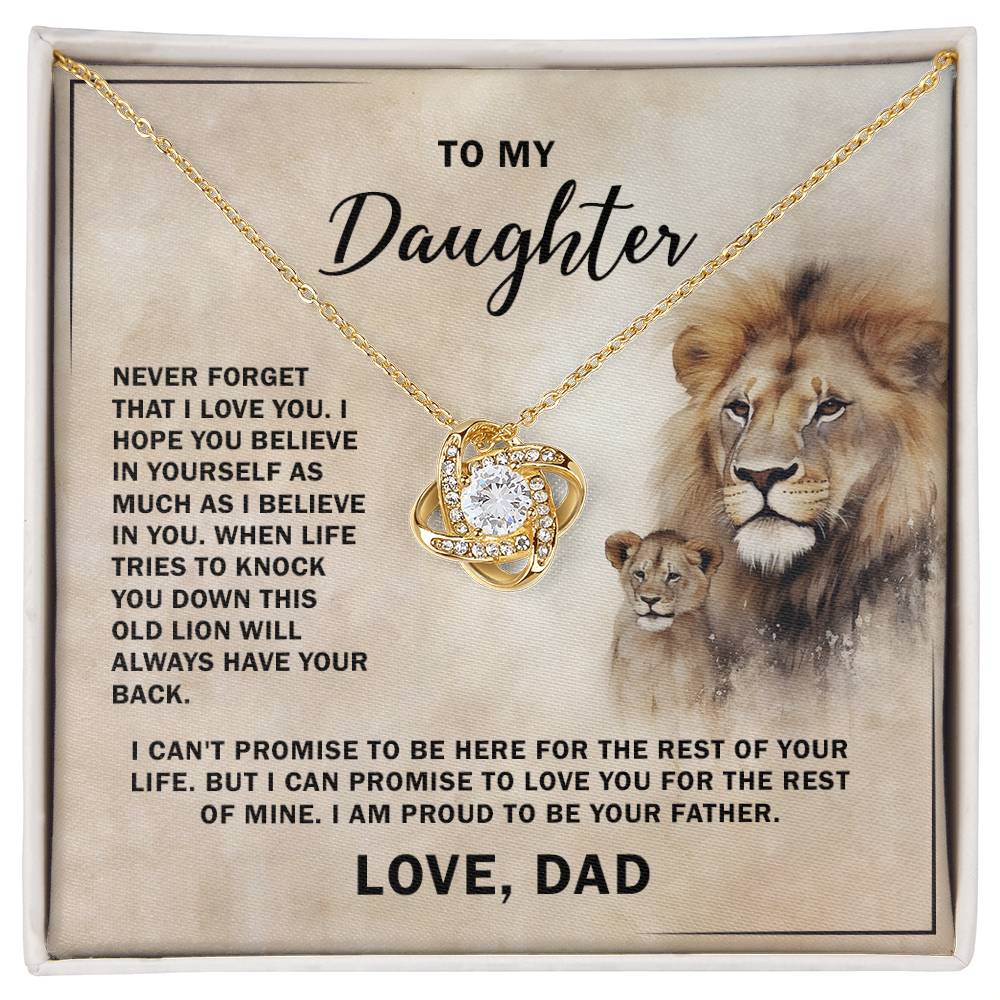To My Daughter from Dad, Love knot Necklace Success Gift to daughter from Dad