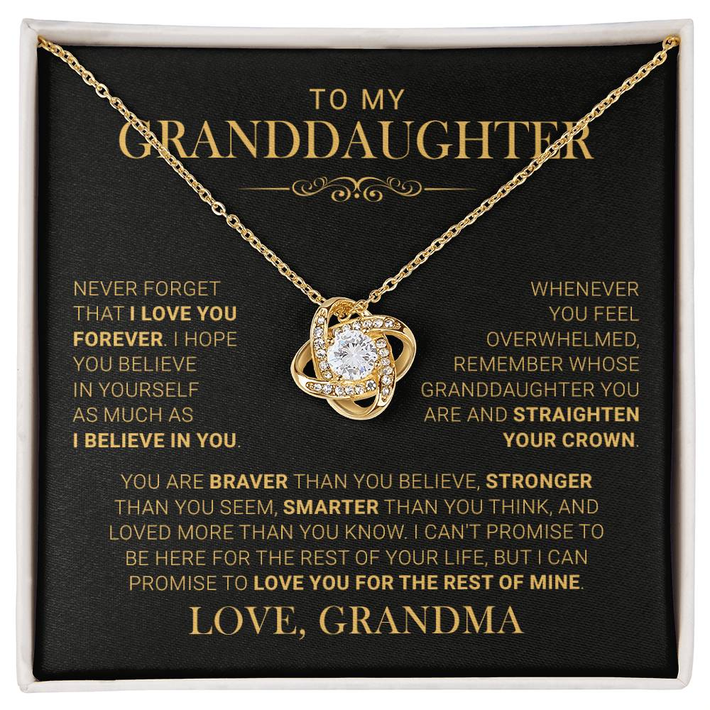 Beautiful Gift for Granddaughter From Grandpa "Never Forget That I Love You" Necklace