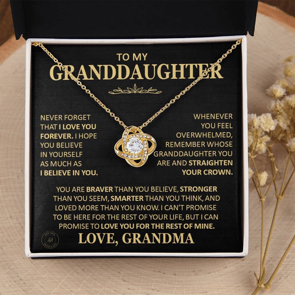 Beautiful Gift for Granddaughter From Grandma "Never Forget That I Love You" Necklace