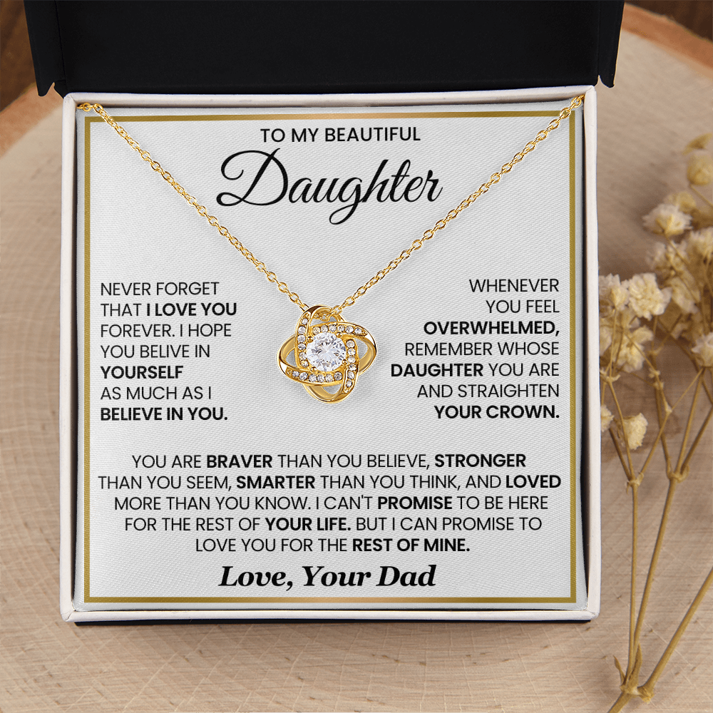 To My Beautiful Daughter Necklace - Never Forget That I Love You