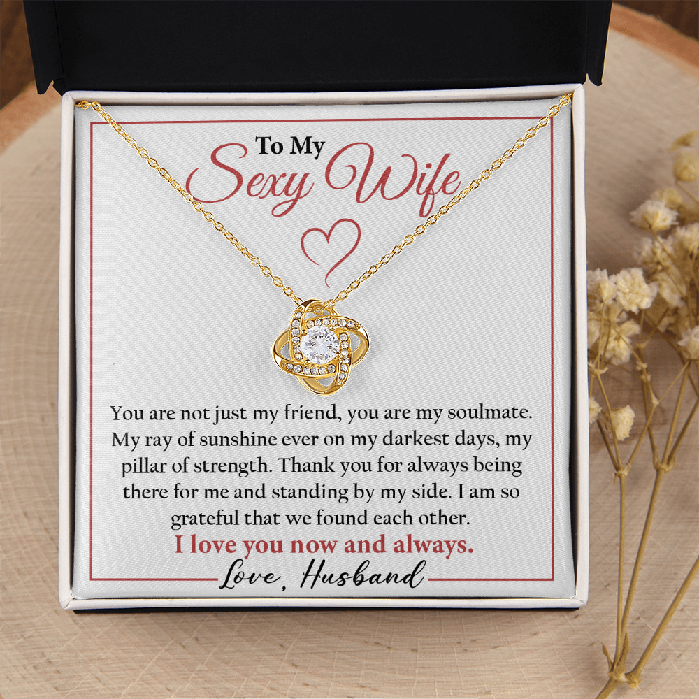 Jewelry to My Wife, the Best Gifts for Wife - Love Knot Necklace
