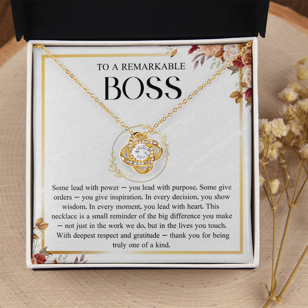 Best Boss Ever Gift for Women Boss Day Gift - Love Knot Necklace