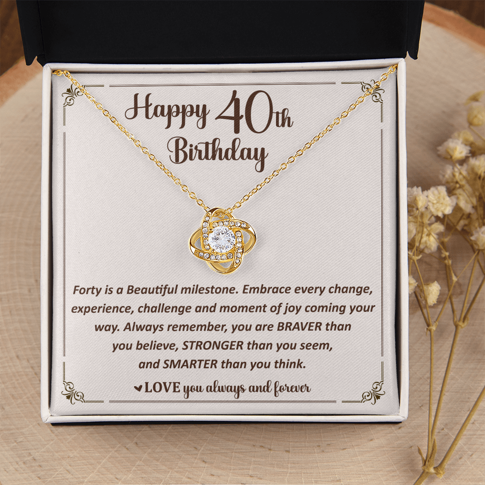 40th Birthday Gift for Her, Necklace for Four Amazing Decades