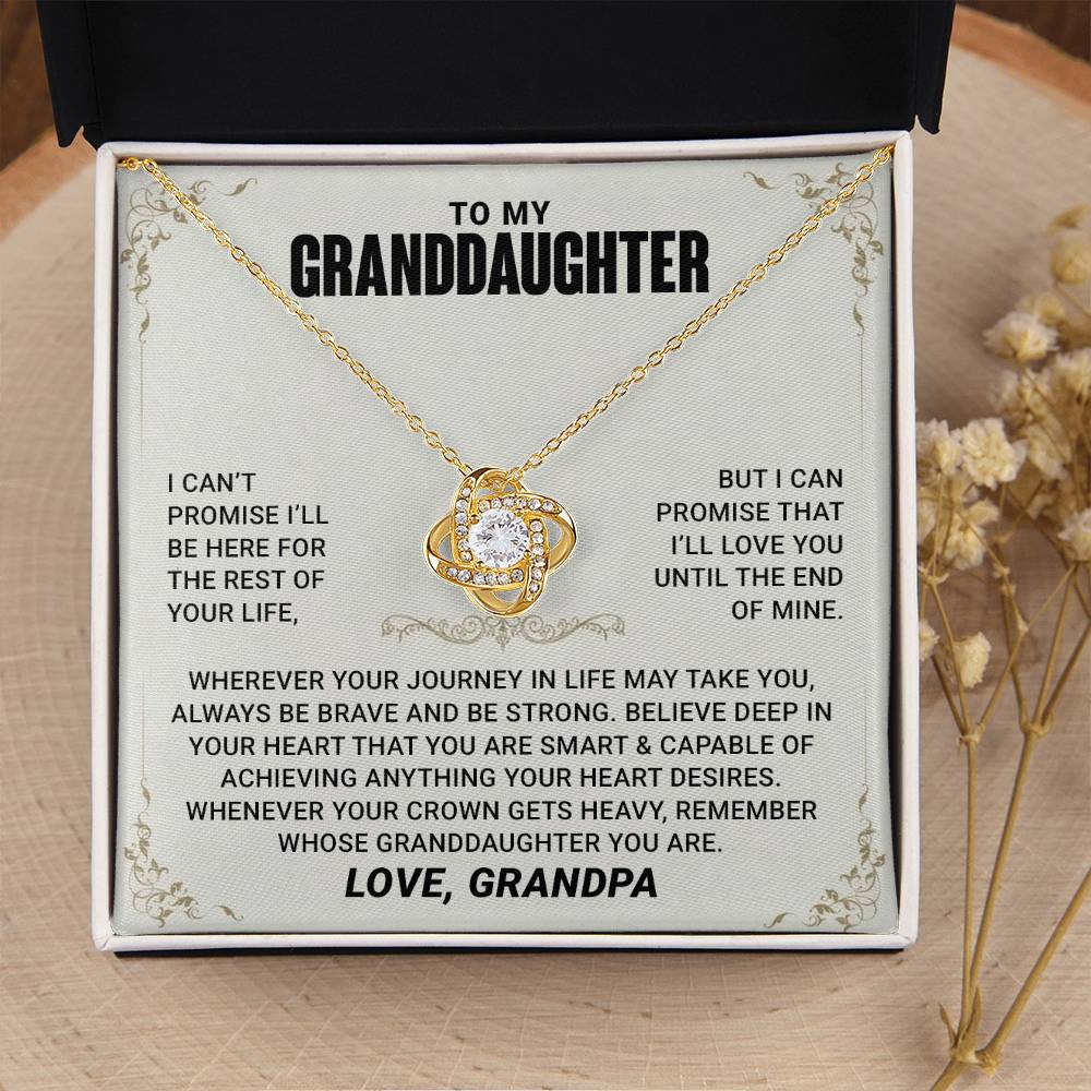Necklace For Granddaughter from Grandpa Grandma Nana - Love Knot Necklace
