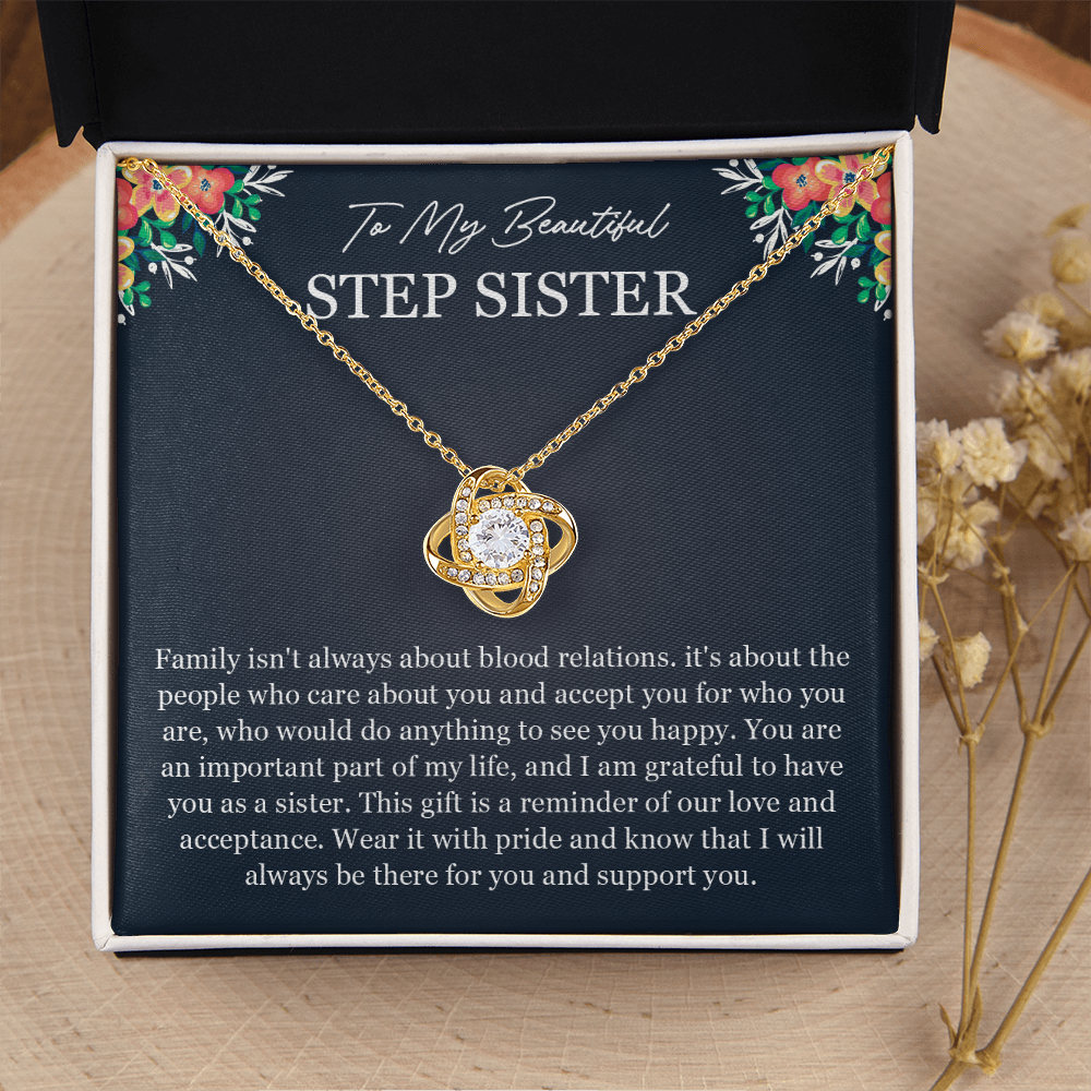 To My Beautiful Stepsister - You Are an Important Part of My Life - Love Knot Necklace