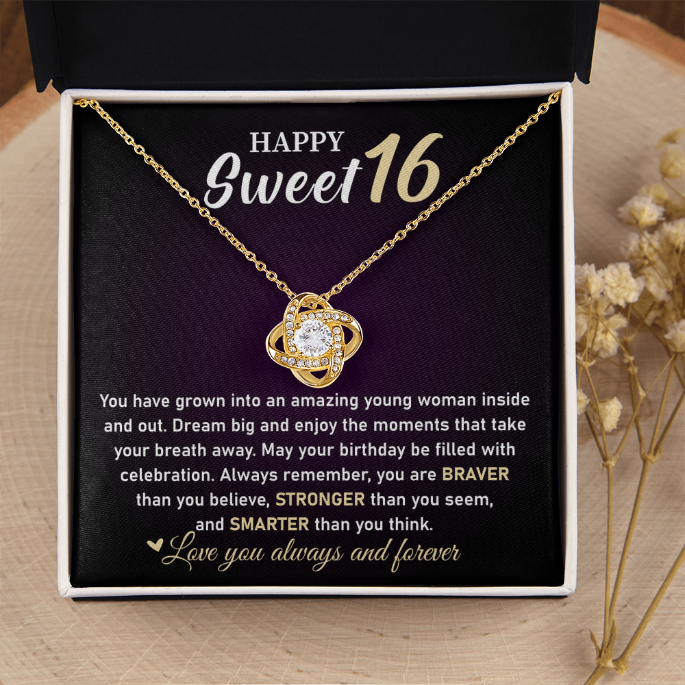 You Are Braver Than You Believe - Sweet 16th Birthday Necklace