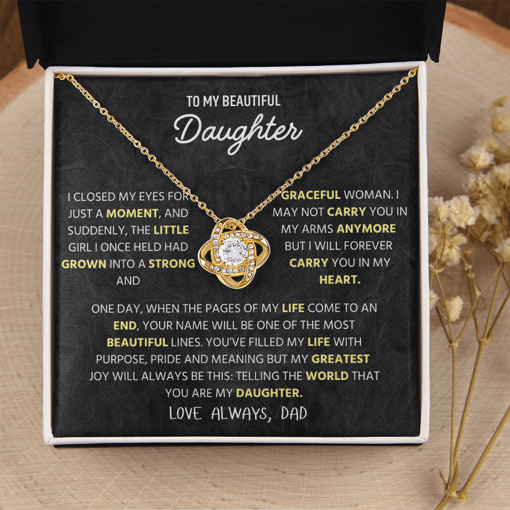 To My Daughter Necklace From Dad With Elegant Jewelry Box