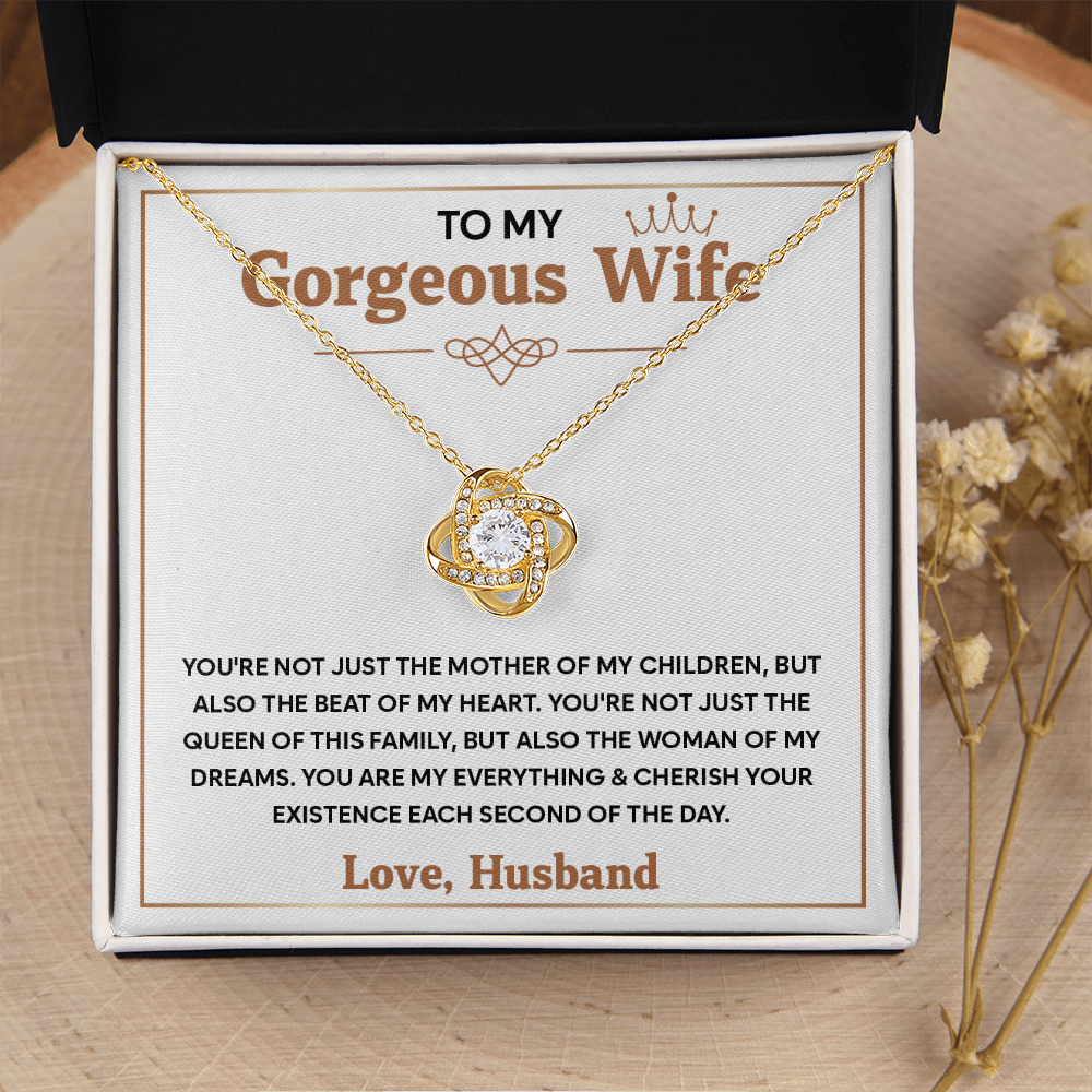 To My  Wife – My Heart Beats for You and Only You - Love Knot Necklace