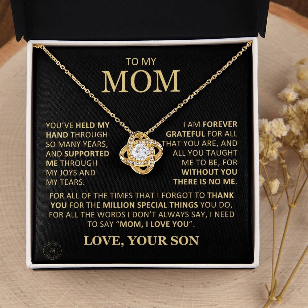 Beautiful Gift for Mom From Son "Without You There Is No Me" Necklace