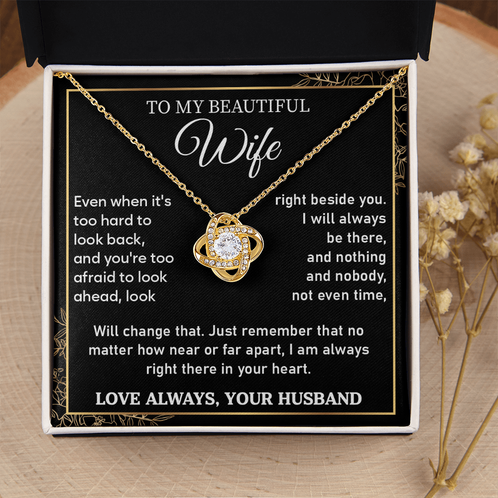 Best Present for Wife - The Day I Met You, My Life Changed - Love Knot Necklace