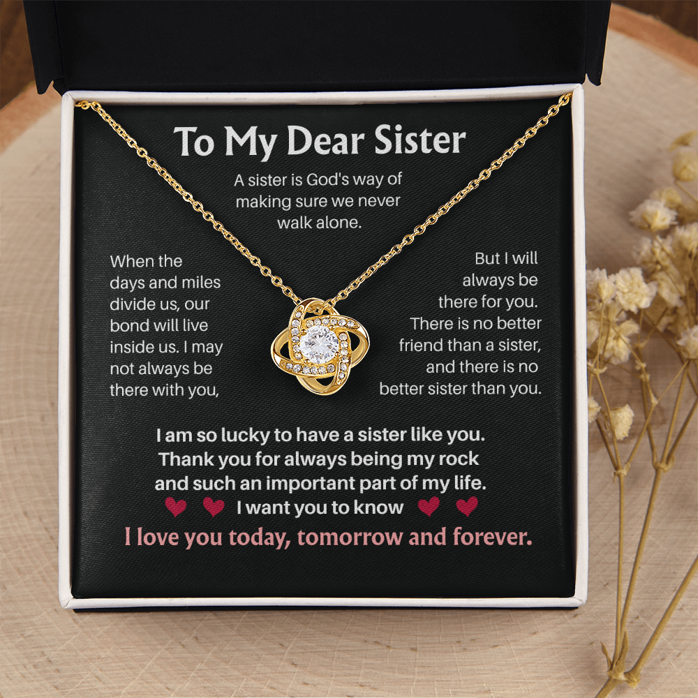 Women's Day Sister Necklace, Best Friend Gift From Brother & Sis