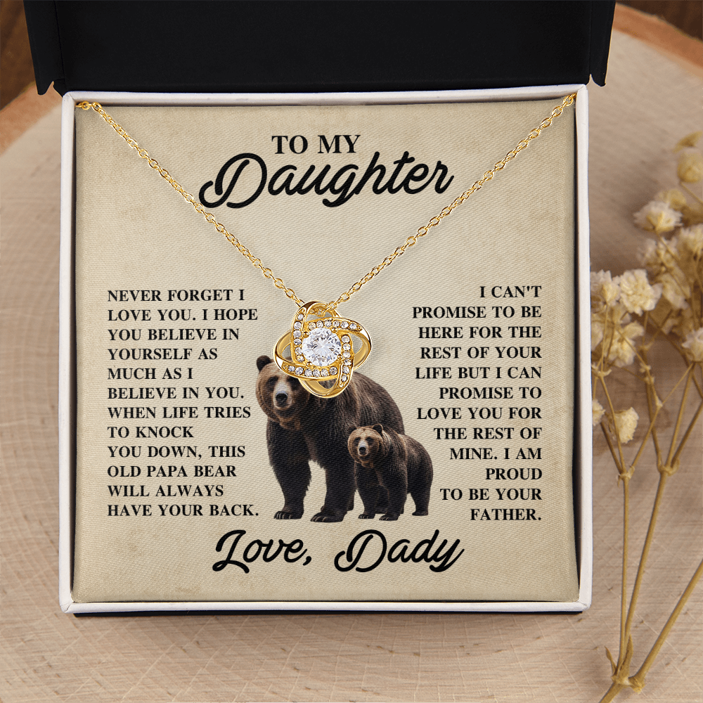 To My Daughter Necklace With Heartfelt Message Card & Gift Box