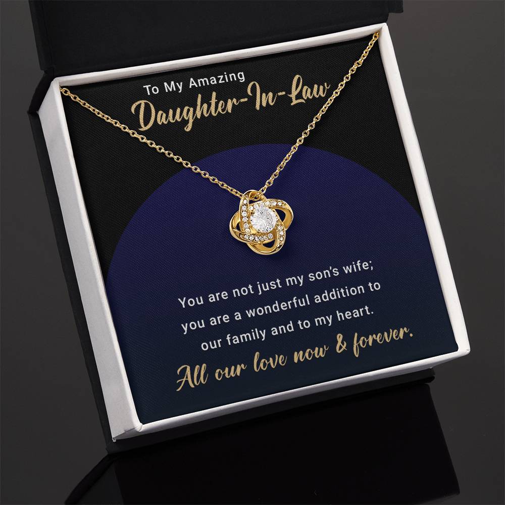 Gifts For Daughter in Law Necklace From Mother in Law For Christmas Birthday Gifts For Bonus Daughter on Wedding Day with Message Card and Gift Box