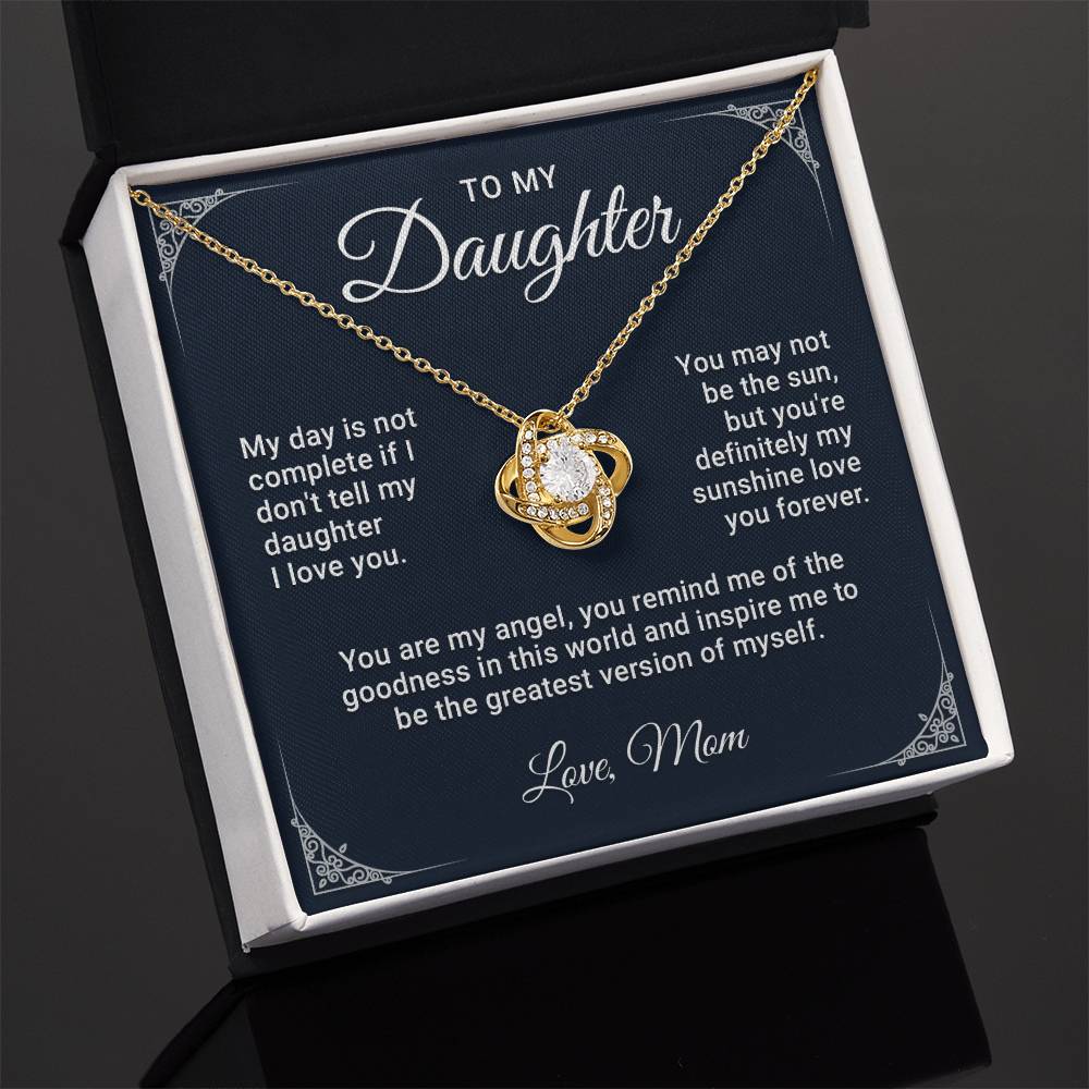 To My Daughter Necklace Gift From Mom, Daughter Birthday Necklace, Sentimental Daughter Christmas Gift Ideas From Mother With Message Card and Gift Box