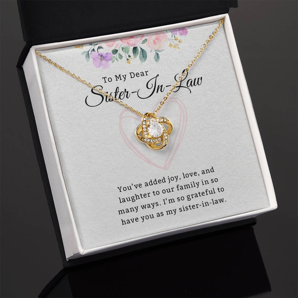 Sister In Law Gifts Necklace From Mother in Law To My Bonus Sister In Law Honor Pendant Jewelry with Message Card and Gift Box