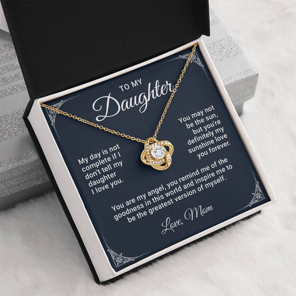 To My Daughter Necklace Gift From Mom, Daughter Birthday Necklace, Sentimental Daughter Christmas Gift Ideas From Mother With Message Card and Gift Box