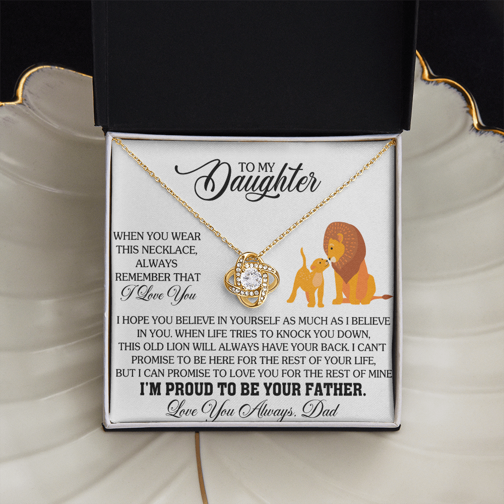 To My Daughter - Believe in Yourself - Love Knot Necklace for You