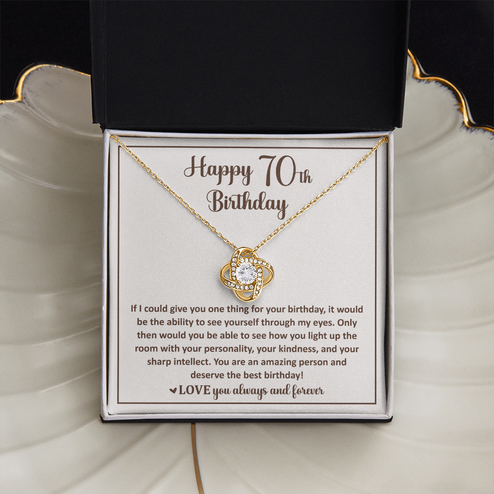 Happy 70th Birthday, Women Birthday Necklace With Elegant Box