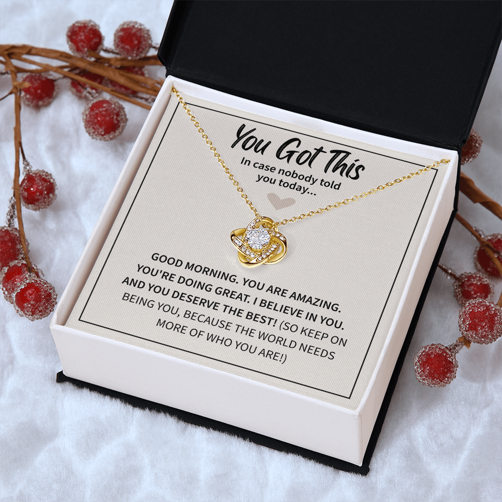 You Got This - Best Friend Necklace, Love Knot Necklace