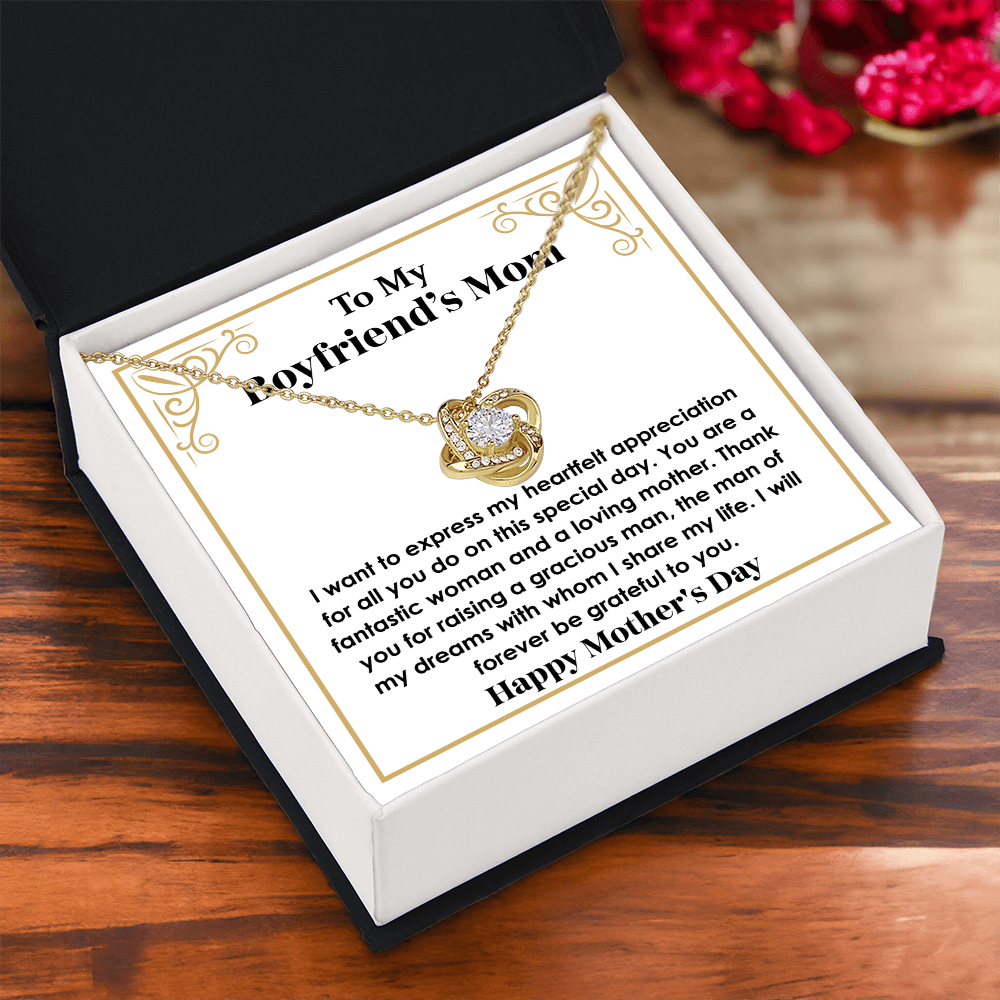 Gift for Boyfriend's Mom – Stunning Love Knot Necklace with Gift-Ready Box, A Thoughtful & Elegant Present