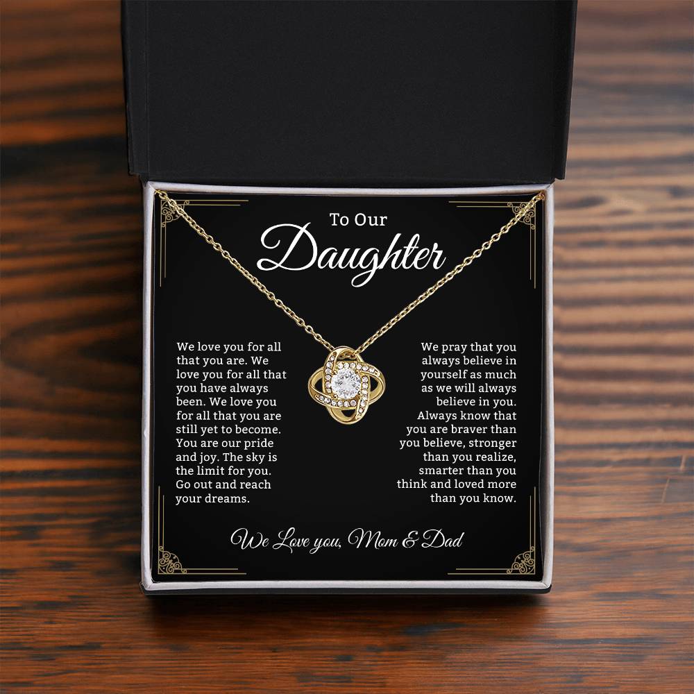 To Our Daughter Necklace With Heartfelt Message Card & Gift Box