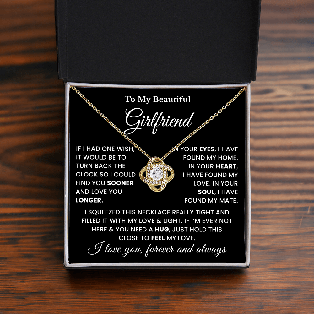 Girlfriend Necklace From Boyfriend, Romantic Surprise Gifts - Love Knot Necklace