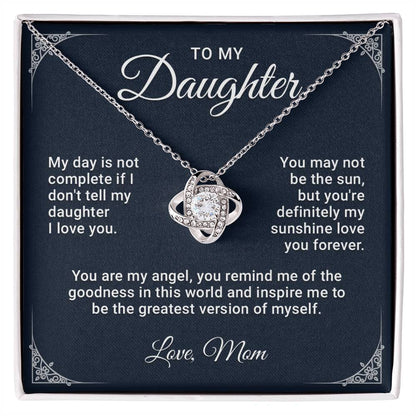 To My Daughter Necklace Gift From Mom, Daughter Birthday Necklace, Sentimental Daughter Christmas Gift Ideas From Mother With Message Card and Gift Box