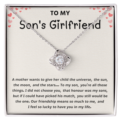 To My Son's Girlfriend Gift From Mom - Necklace for Birthday, Mother's Day