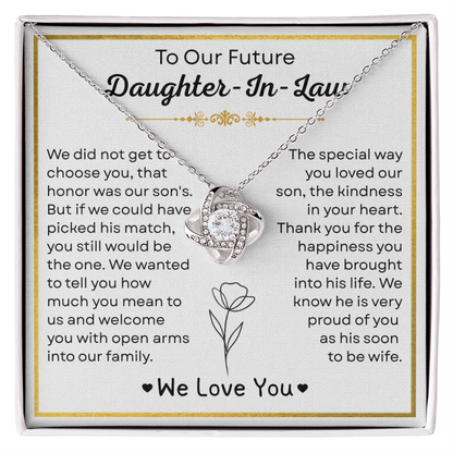 To My Future Daughter-in-law Necklace - Welcoming You to the Family