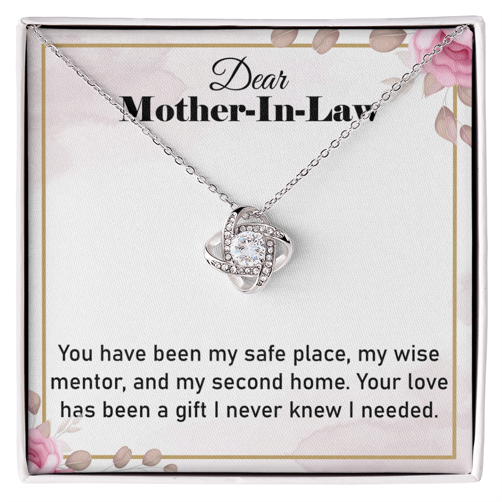 To My Mother-in-Law Gift – Elegant Love Knot Necklace, Thoughtful Gift for Special Moments