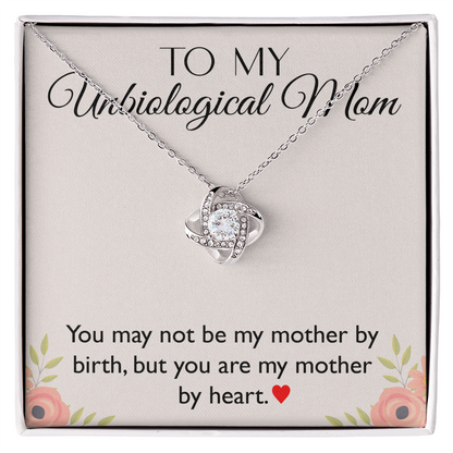 To My Unbiological Mom – Love Knot Necklace Gift for a Cherished Bonus Mom