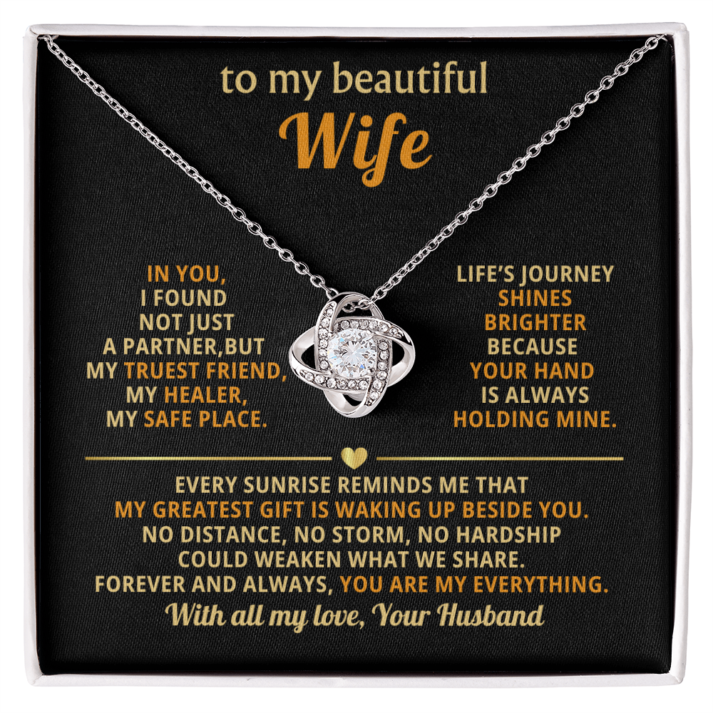 To My Beautiful Wife - You Are My Everything - Love Knot Necklace
