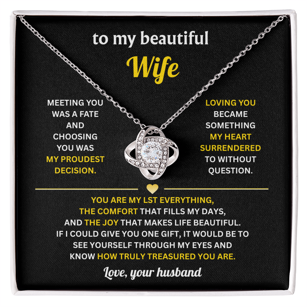To My Wife - I Love You Always & Forever - Love Knot Necklace
