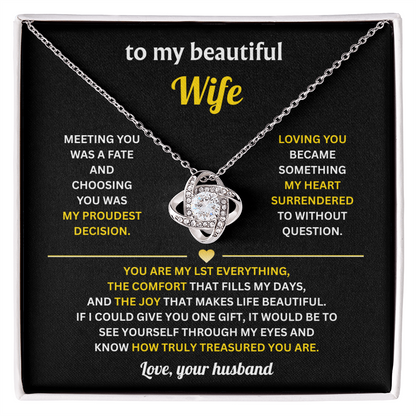 To My Wife - I Love You Always & Forever - Love Knot Necklace