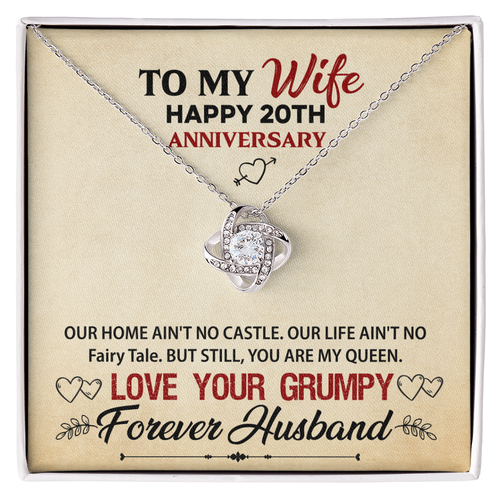 Love Knot Necklace for Wife – Special 20th Anniversary Keepsake, Heartfelt Jewelry Gift from Husband