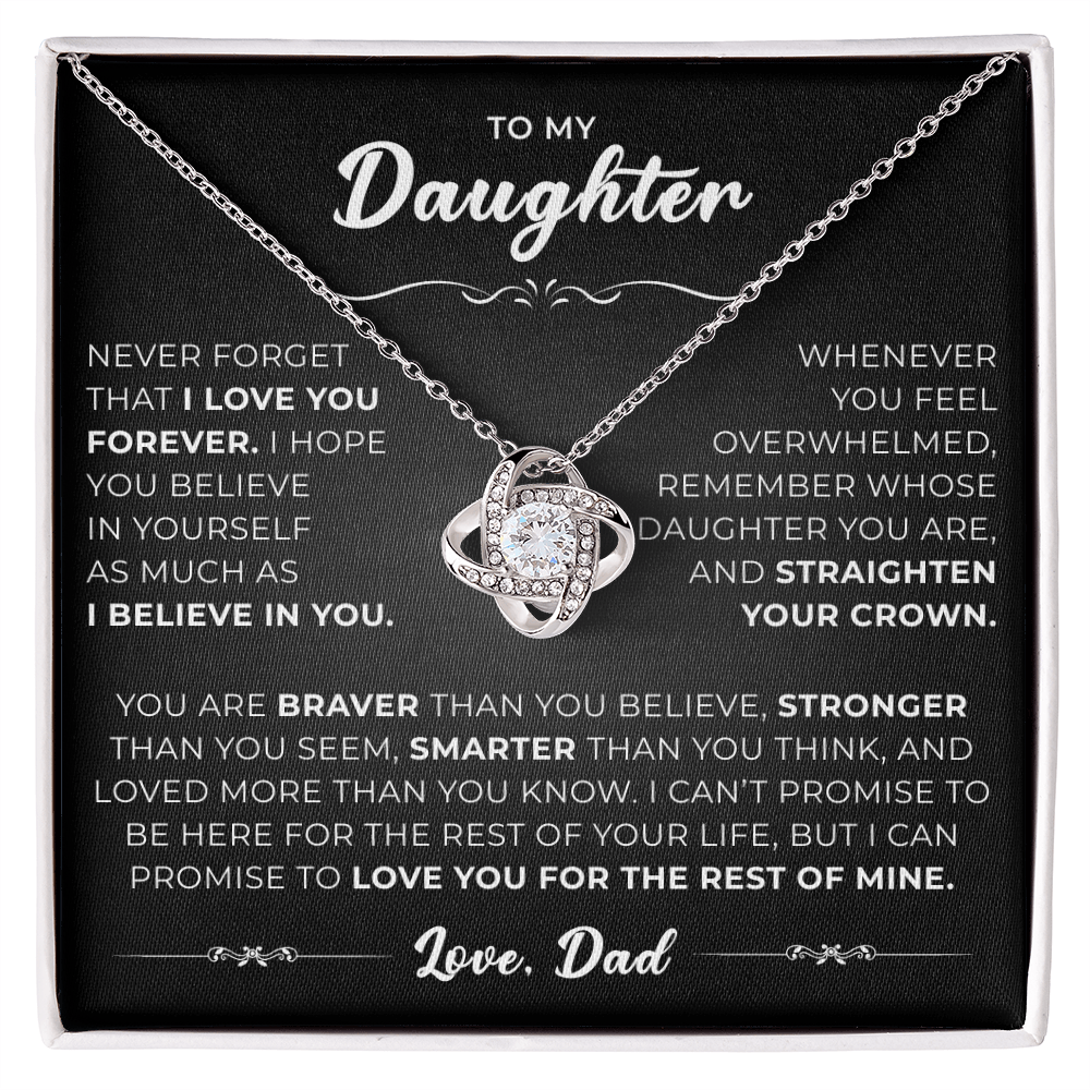 To My Amazing Daughter - the Most Beautiful Chapters of My Life - Love Knot Necklace