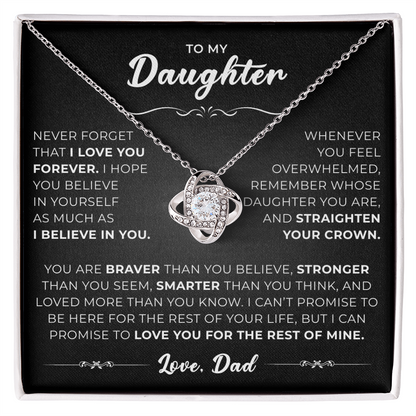 To My Amazing Daughter - the Most Beautiful Chapters of My Life - Love Knot Necklace