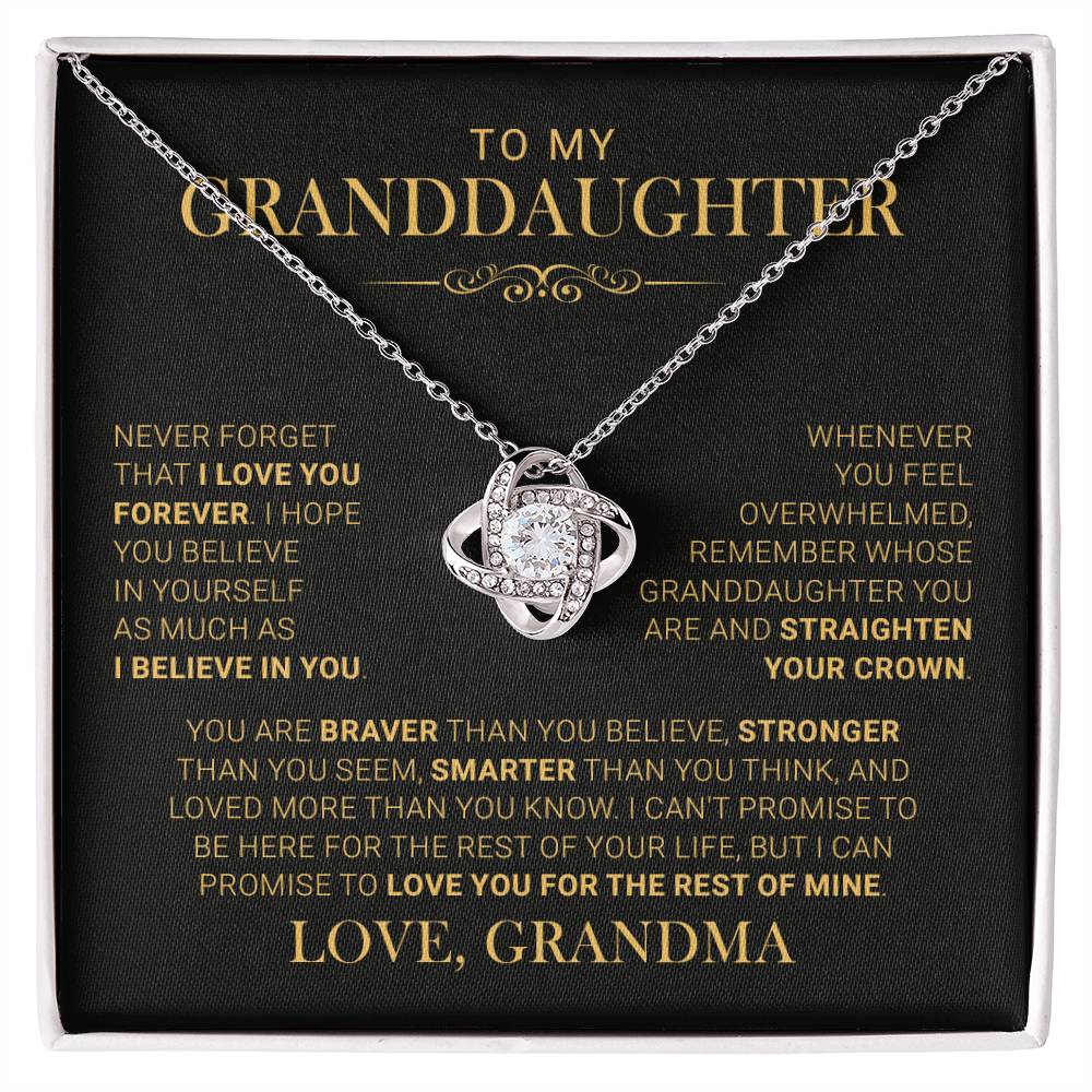 Beautiful Gift for Granddaughter From Grandpa "Never Forget That I Love You" Necklace