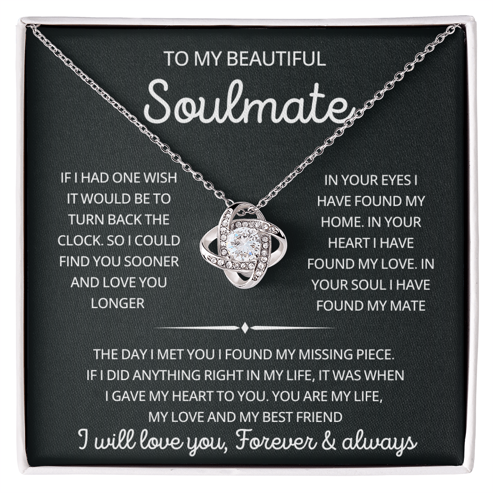 To My Beautiful Soulmate Necklace for Women, Necklace for Wife From Husband
