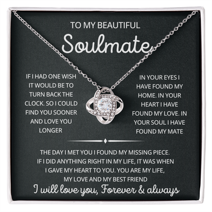 To My Beautiful Soulmate Necklace for Women, Necklace for Wife From Husband
