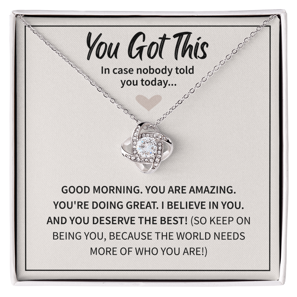 You Got This - Best Friend Necklace, Love Knot Necklace