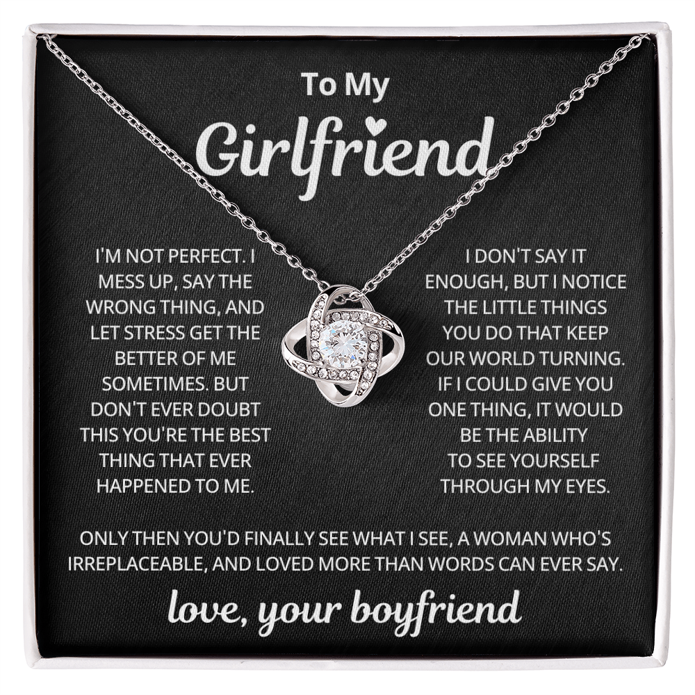 Valentine's Gifts for Girlfriend Necklace From Boyfriend Message Card & LED Box