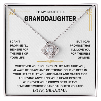To  My Granddaughter Necklace Gifts From Grandma - Christmas and Birthday Present
