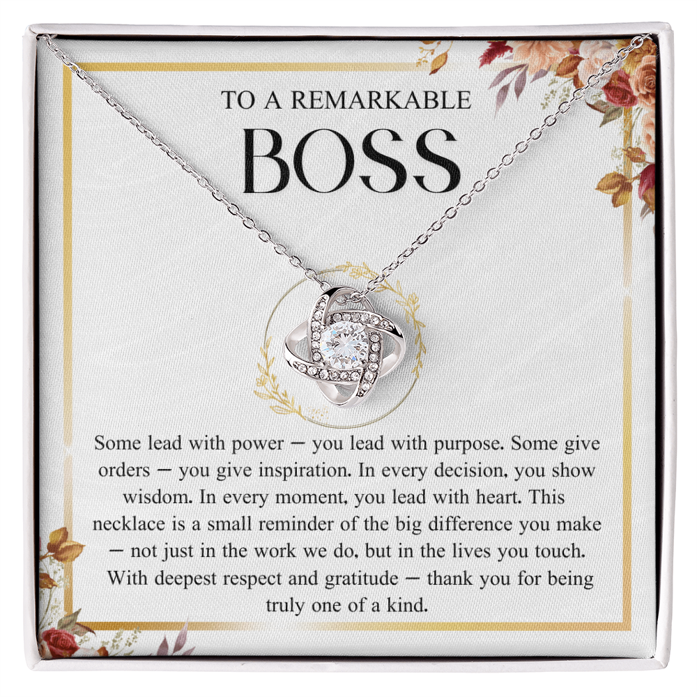 Best Boss Ever Gift for Women Boss Day Gift - Love Knot Necklace