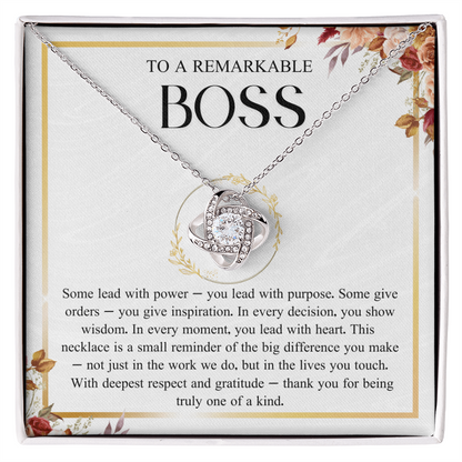 Best Boss Ever Gift for Women Boss Day Gift - Love Knot Necklace