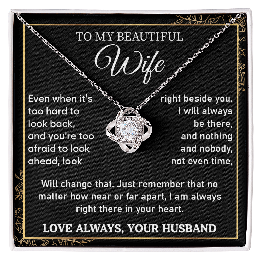Best Present for Wife - The Day I Met You, My Life Changed - Love Knot Necklace